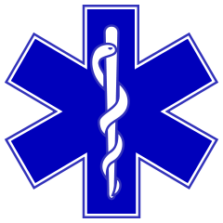 La Estrella de la Vida en azul, símbolo internacional de los servicios de emergencia médica
