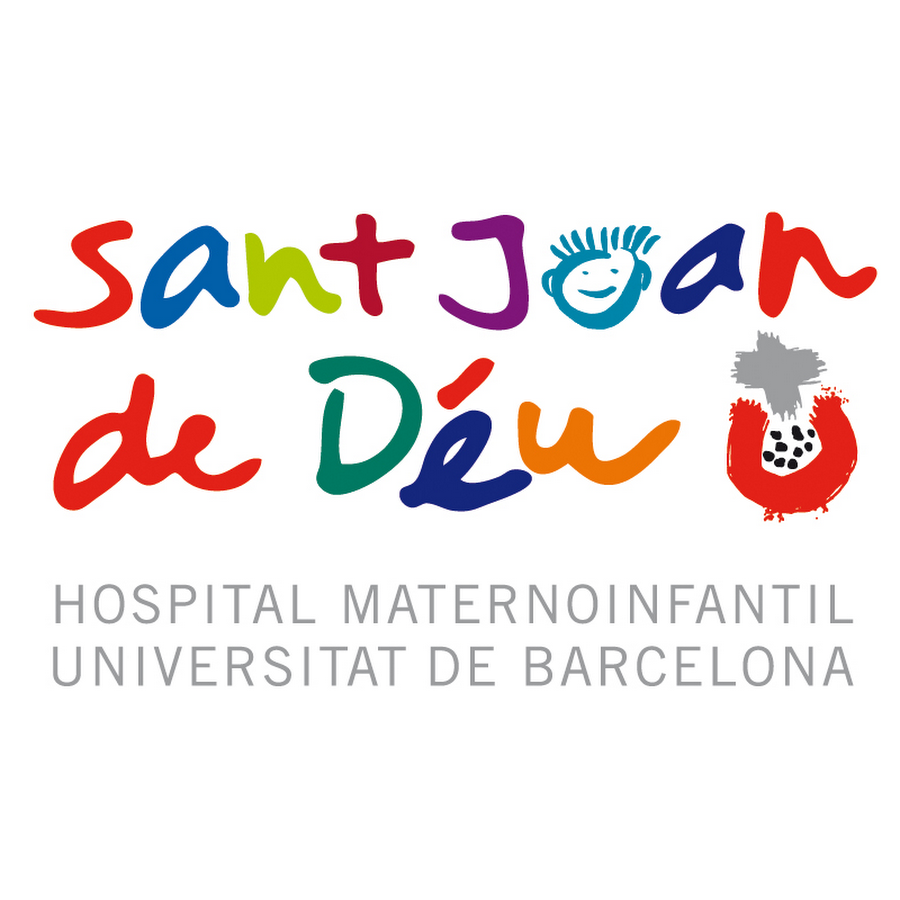 Logotipo del Hospital Sant Joan de Déu de Barcelona, que rompe con la paleta azul tradicional
